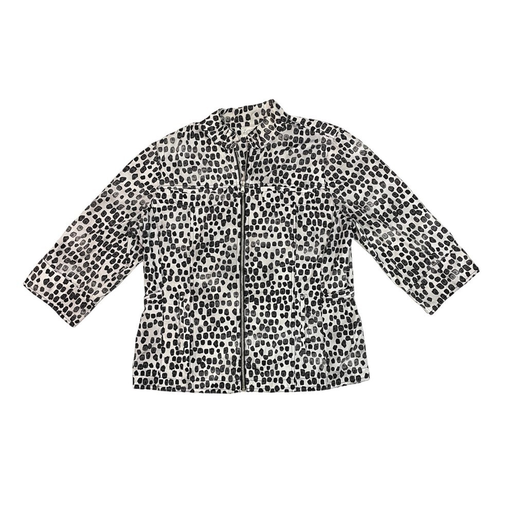 Chicos Zenergy Black & White Lightweight Jacket - Chicos Size 3